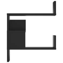 Raft de perete pe colț, negru, 40x40x50 cm, pal, 6 image