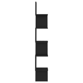 Raft de perete pentru colț, negru, 20x20x127,5 cm, pal, 6 image