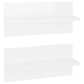 Rafturi de perete, 2 buc., alb extralucios, 40x11,5x18 cm, pal, 2 image