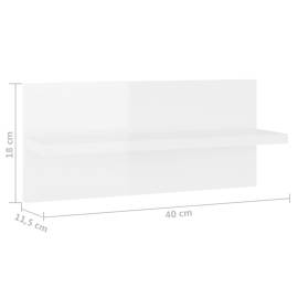 Rafturi de perete, 2 buc., alb extralucios, 40x11,5x18 cm, pal, 9 image