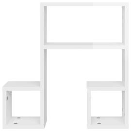 Rafturi de perete, 2 buc., alb extralucios, 50x15x50 cm, pal, 5 image