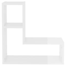 Rafturi de perete, 2 buc., alb extralucios, 50x15x50 cm, pal, 5 image