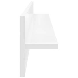Rafturi de perete, 2 buc., alb extralucios, 80x11,5x18 cm, pal, 7 image