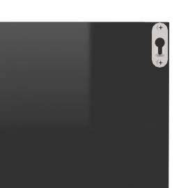 Rafturi de perete, 2 buc., negru extralucios, 40x11,5x18 cm, 8 image