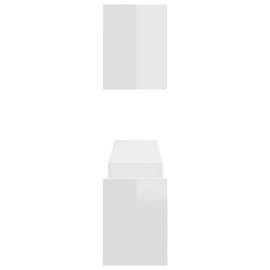 Rafturi de perete, 2 buc, alb extralucios, 100x15x20 cm, pal, 6 image