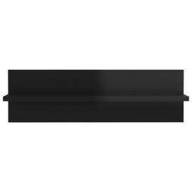 Rafturi de perete 2 buc., negru extralucios, 60x11,5x18 cm, pal, 6 image