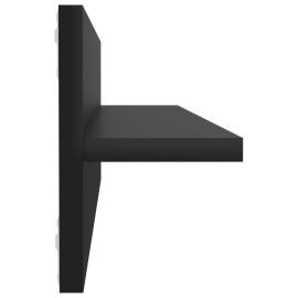 Rafturi de perete 2 buc., negru extralucios, 60x11,5x18 cm, pal, 7 image