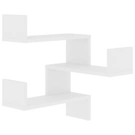 Rafturi de perete pe colț, 2 buc., alb, 40x40x50 cm pal, 5 image