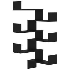Rafturi de perete pe colț, 2 buc, negru, 40x40x50 cm pal, 2 image