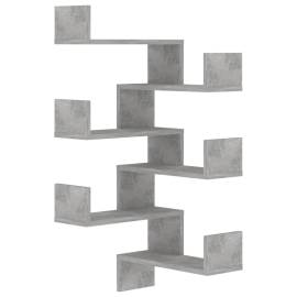 Rafturi de perete pe colț 2 buc. gri beton 40x40x50 cm pal, 2 image