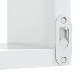 Rafturi de perete pe colț 2 buc alb extralucios 40x40x50 cm pal, 8 image