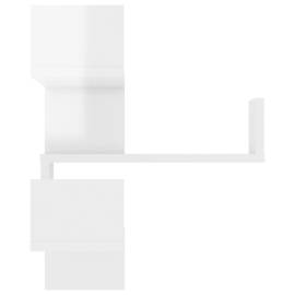 Rafturi de perete pe colț 2 buc alb extralucios 40x40x50 cm pal, 6 image
