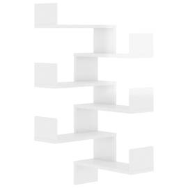 Rafturi de perete pe colț 2 buc alb extralucios 40x40x50 cm pal, 2 image