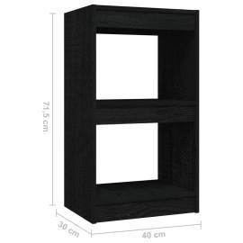 Bibliotecă, negru, 40x30x71,5 cm, lemn masiv de pin, 8 image