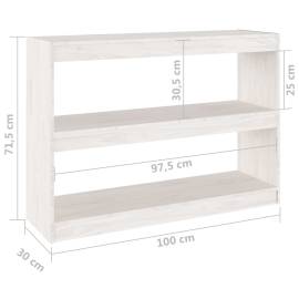 Bibliotecă/separator cameră, 100x30x71,5 cm, lemn de pin, 8 image