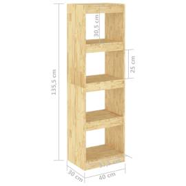 Bibliotecă/separator cameră, 40x30x135,5 cm, lemn de pin, 8 image