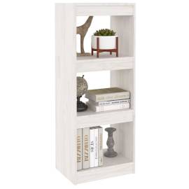 Bibliotecă/separator cameră, alb, 40x30x103,5cm, lemn masiv pin, 4 image
