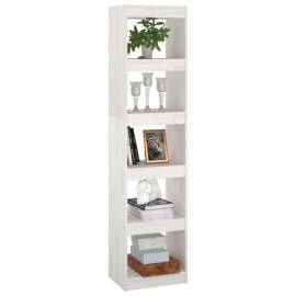 Bibliotecă/separator cameră, alb, 40x30x167,5 cm lemn masiv pin, 4 image