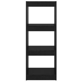 Bibliotecă/separator cameră negru 40x30x103,5 cm lemn masiv pin, 6 image