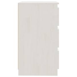 Noptieră, alb, 60x36x64 cm, lemn masiv de pin, 7 image