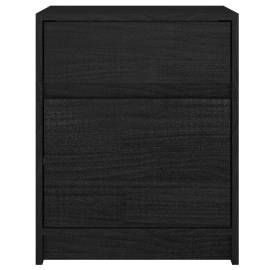 Noptieră, negru, 40x31x50 cm, lemn masiv de pin, 5 image