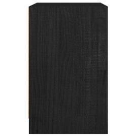 Noptiere, 2 buc., negru, 40x31x50 cm, lemn masiv de pin, 7 image