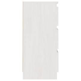 Noptiere, 2 buc, alb, 40x29,5x64 cm, lemn masiv de pin, 6 image