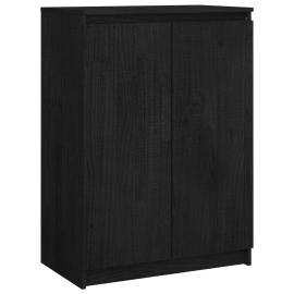 Servantă, negru, 60x36x84 cm, lemn masiv de pin, 2 image