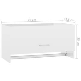 Șifonier, alb extralucios, 70x32,5x35 cm, pal, 9 image
