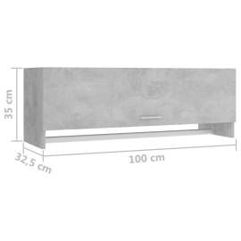 Șifonier, gri beton, 100x32,5x35 cm, pal, 8 image