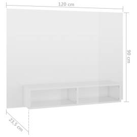 Comodă tv de perete, alb extralucios, 120x23,5x90 cm, pal, 7 image