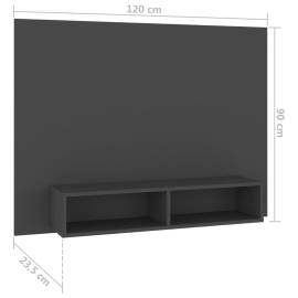 Comodă tv de perete, gri, 120x23,5x90 cm, pal, 7 image