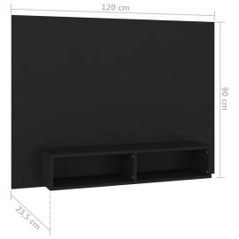 Comodă tv de perete, negru, 120x23,5x90 cm, pal, 7 image
