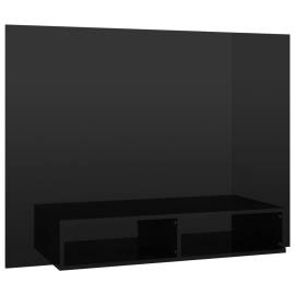 Comodă tv de perete, negru extralucios, 120x23,5x90 cm, pal, 2 image