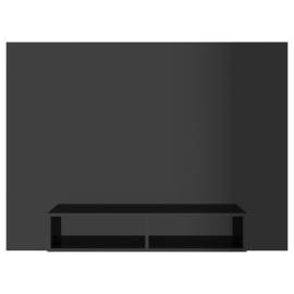 Comodă tv de perete, negru extralucios, 135x23,5x90 cm, pal, 5 image