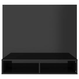 Dulap tv montat pe perete negru extralucios 102x23,5x90 cm pal, 5 image