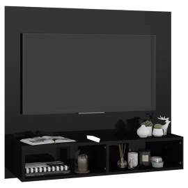 Dulap tv montat pe perete negru extralucios 102x23,5x90 cm pal, 4 image