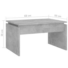 Măsuță de cafea, gri beton, 68x50x38 cm, pal, 7 image