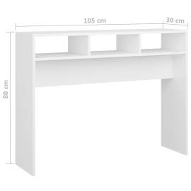 Masă consolă, alb, 105x30x80 cm, pal, 7 image