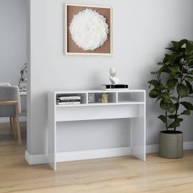 Masă consolă, alb extralucios, 105x30x80 cm, pal, 3 image