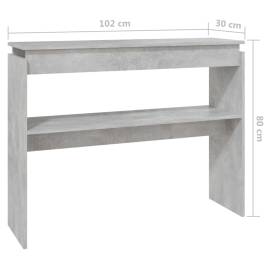 Masă consolă, gri beton, 102x30x80 cm, pal, 6 image
