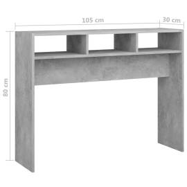 Masă consolă, gri beton, 105x30x80 cm, pal, 7 image