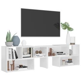 Comodă tv, alb extralucios, 149x30x52 cm, pal, 4 image