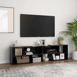 Comodă tv, negru extralucios, 149x30x52 cm, pal
