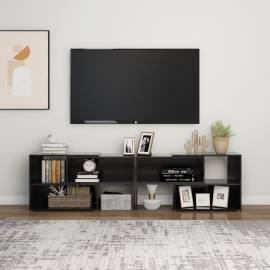 Comodă tv, negru extralucios, 149x30x52 cm, pal, 3 image