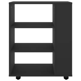 Dulap cu roți, negru, 60x35x75 cm, pal, 6 image