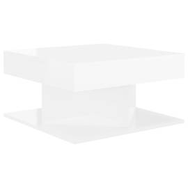 Măsuță de cafea, alb extralucios, 57x57x30 cm, pal, 2 image