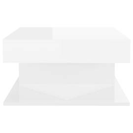 Măsuță de cafea, alb extralucios, 57x57x30 cm, pal, 4 image