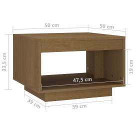 Măsuță de cafea, maro miere, 50x50x33,5 cm, lemn masiv de pin, 7 image