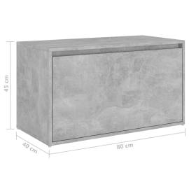Bancă de hol, gri beton, 80x40x45 cm, pal, 8 image